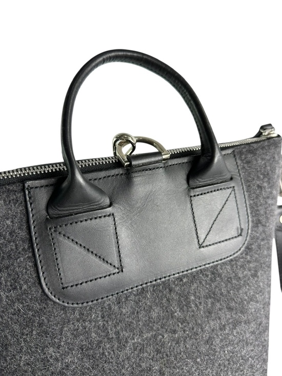 Genuine GRAF LANTZ Midi Wool and Leather Convertible Backpack In Charcoal main image 6
